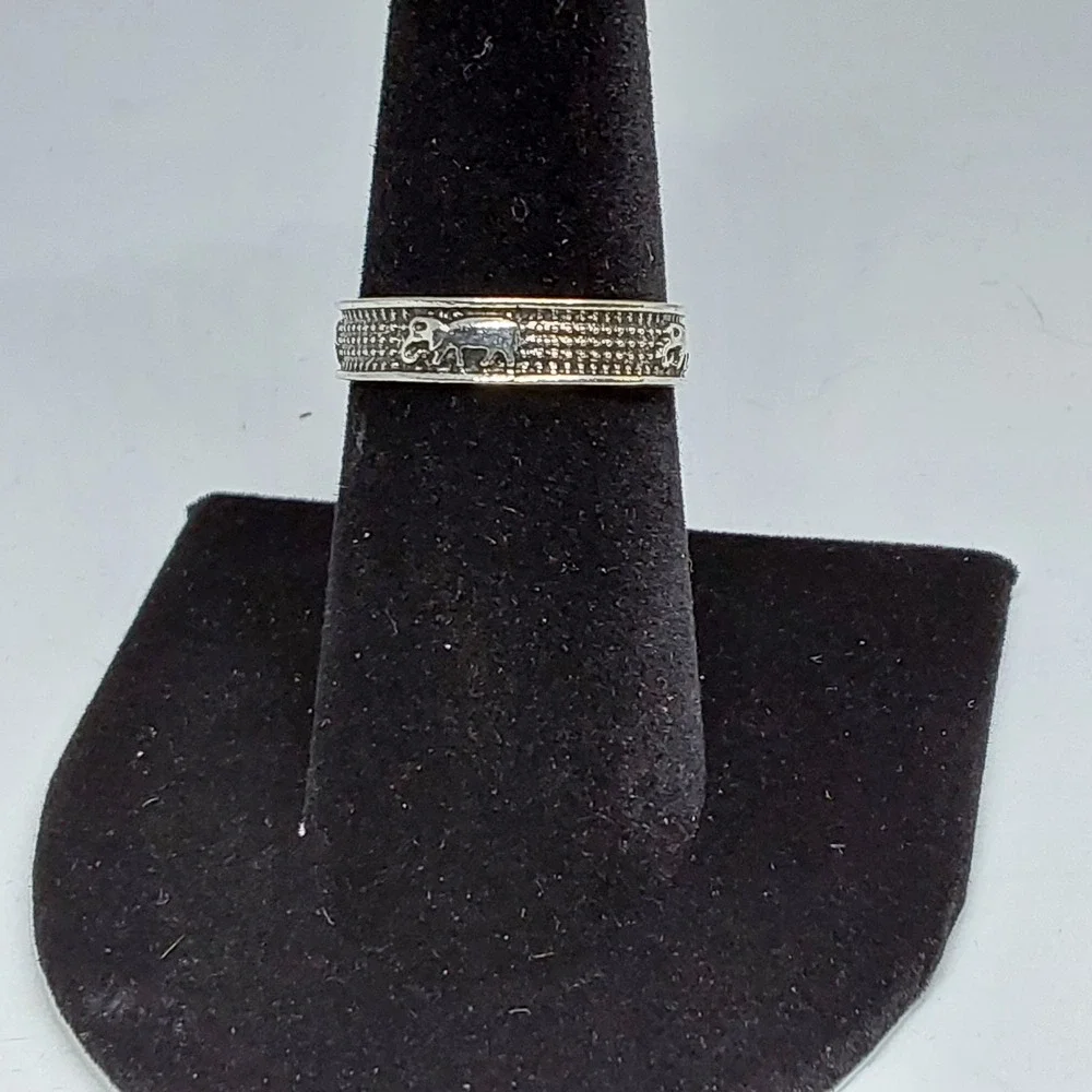 Women's Bohemian Glam Retro Elephant Zinc Band‎ Ring Size 8